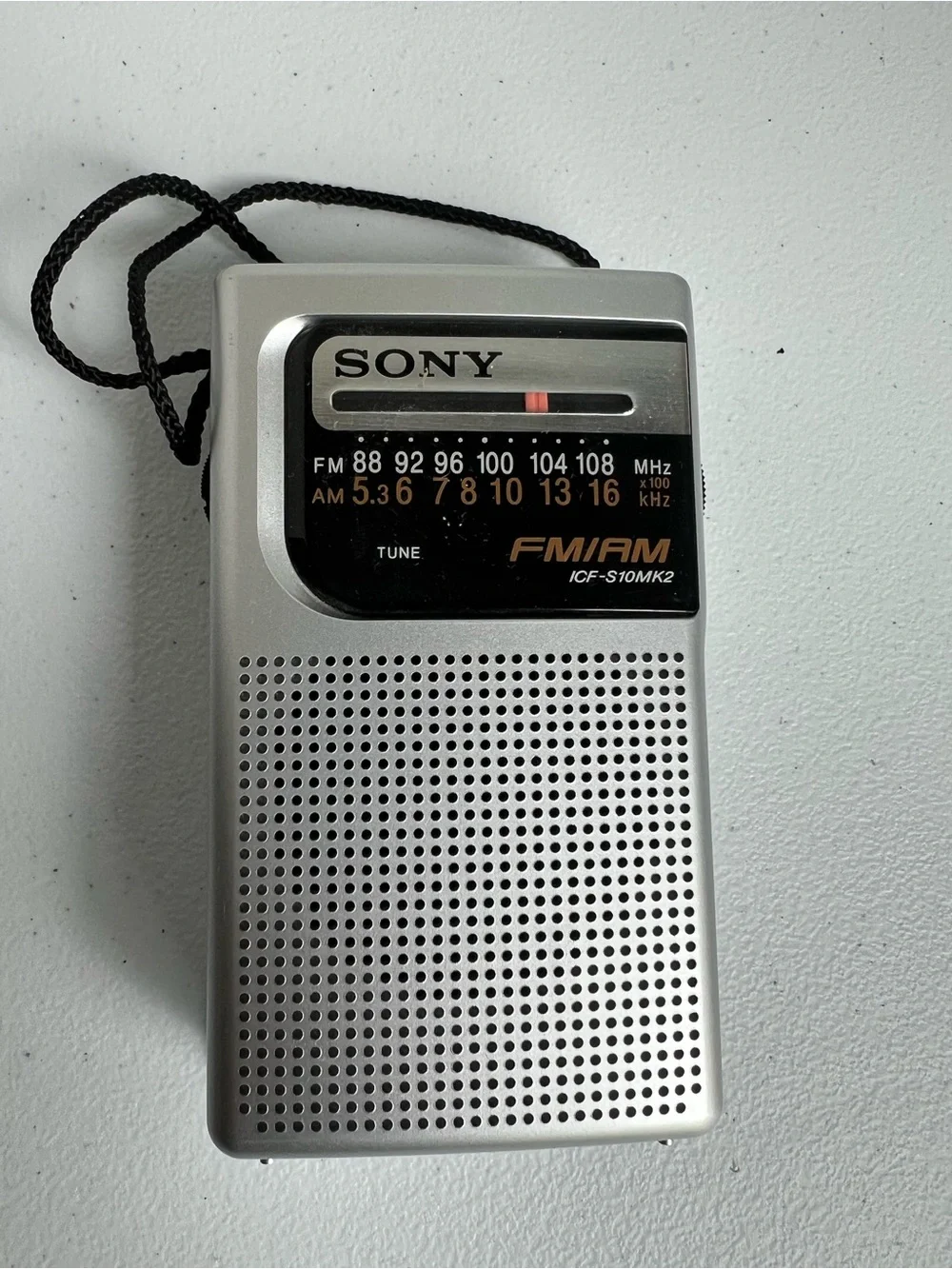 Sony Silver Portable AM/FM Pocket Radio ICF-S10MK2
